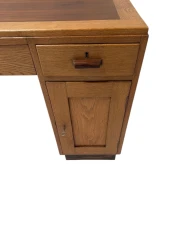 Art Deco Modernist Desk with Asymmetric Open Bookcase, 1920s